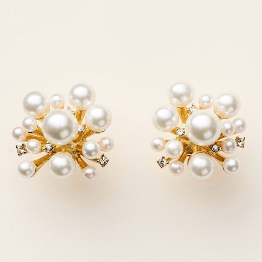 Kate Spade Target collection- NWT- Elegant Gold and Pearl Cluster Earrings